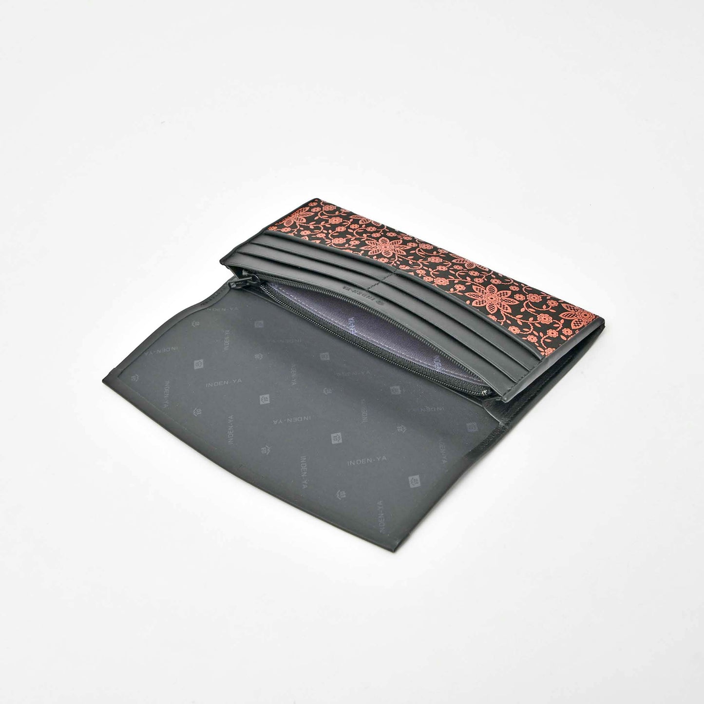 【Indenya】Inden Long Wallet with Cover - Flower (Made in Japan, Yamanashi)