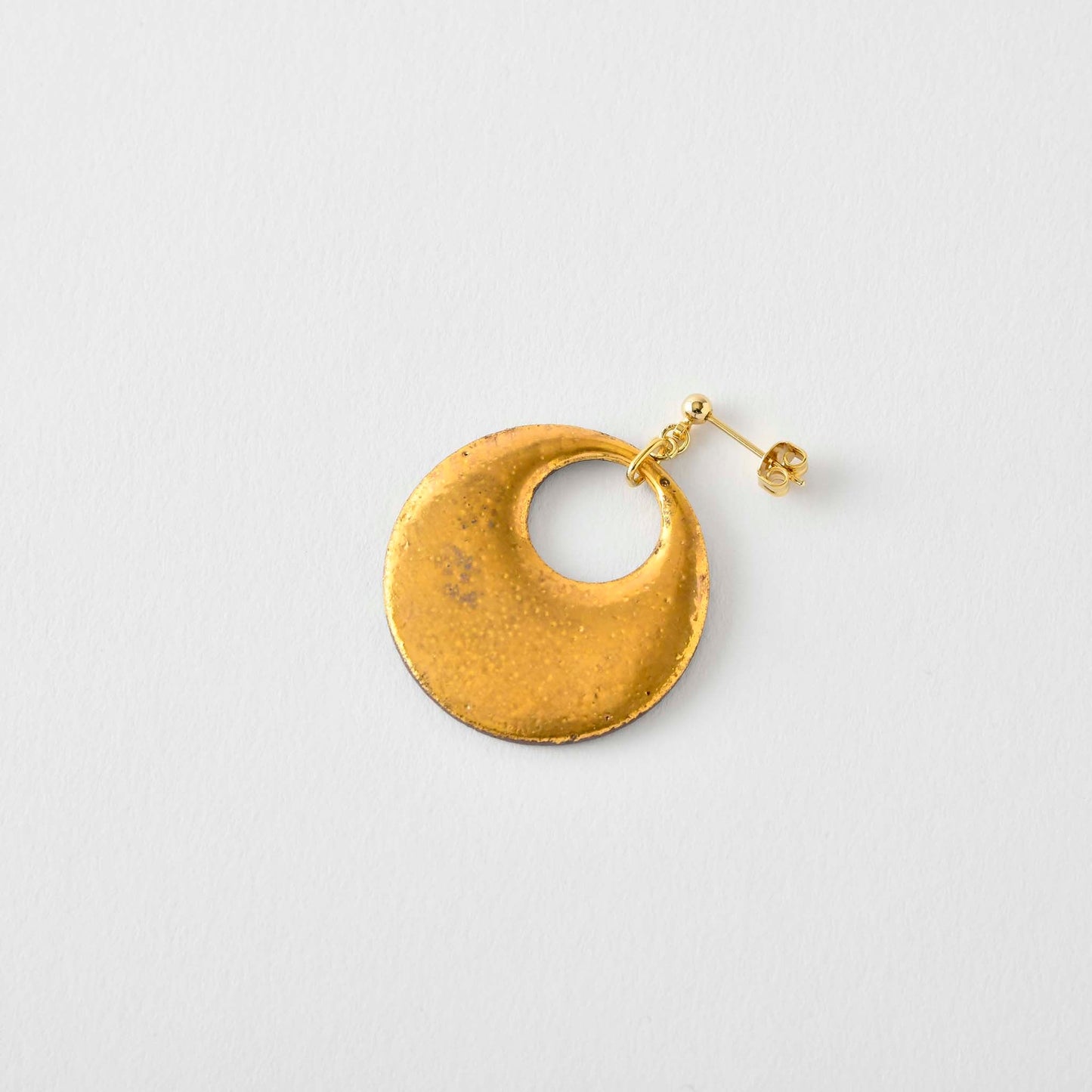 【Northern Blue】Shiraiwa Ware Tsukiakari Earrings - Moon Light L2 (Made in Japan, Akita)