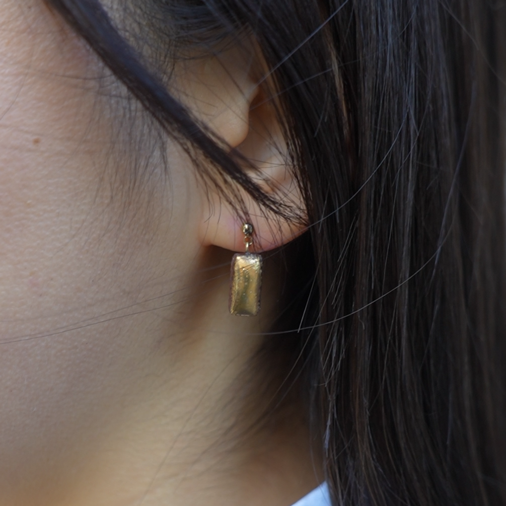 【Northern Blue】Shiraiwa Ware Tsukiakari Earrings - Moon Light S65 (Made in Japan, Akita)