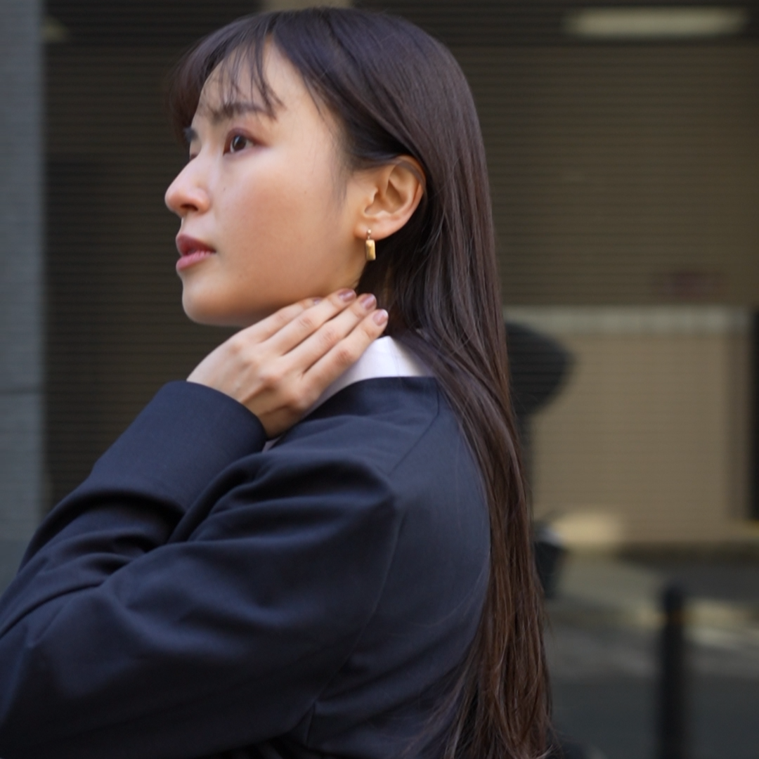 【Northern Blue】Shiraiwa Ware Tsukiakari Earrings - Moon Light S65 (Made in Japan, Akita)