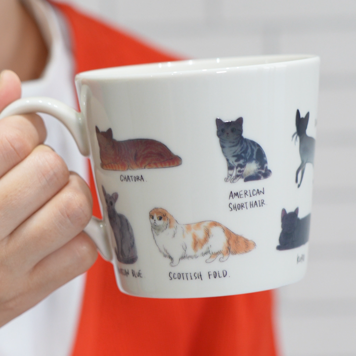 【MARUMO TAKAGI】Heat-sensitive Color & Design Change Cute Cat Mug (Made in Japan, Gifu)