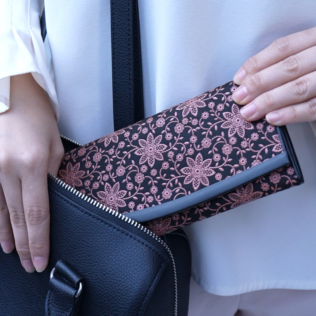 Inden long wallet with cover Flower