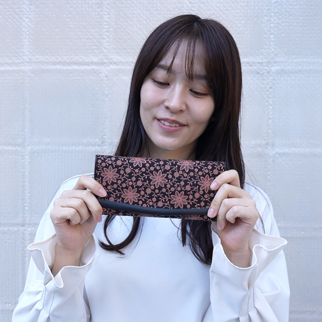 Inden long wallet with cover Flower