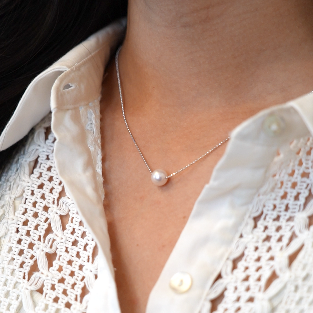 【Maria】Hanadama Pearl Pendant with 1 Pearl (Made in Japan, Tokyo)