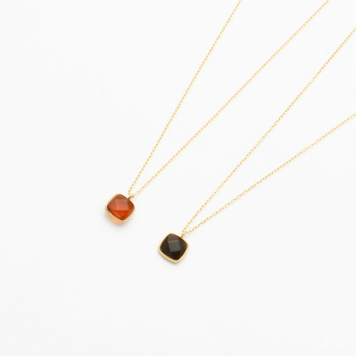 【Amberlogue】Amber Square Necklace (Made in Japan, Iwate)