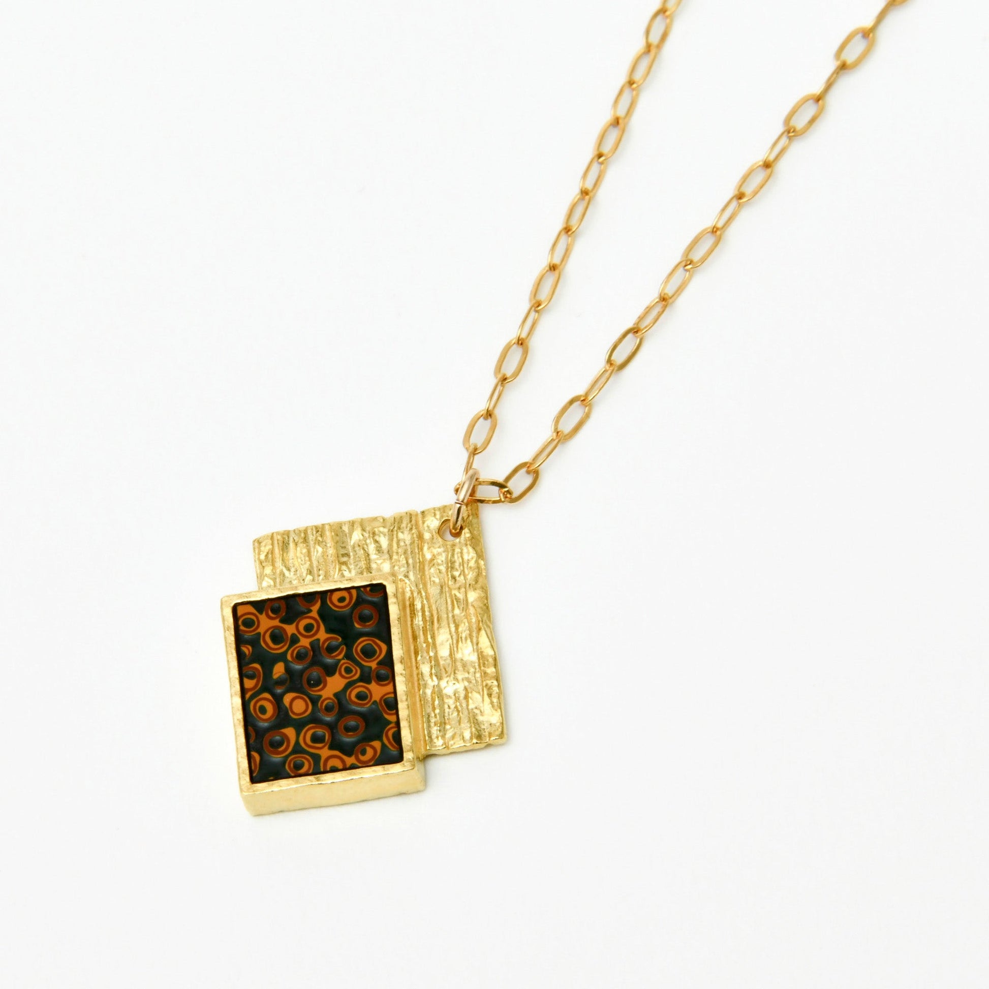 【KABA - SUCOSi】Tsugaru-nuri Basic Gold Necklace - Square (Made in Japan, Aomori)
