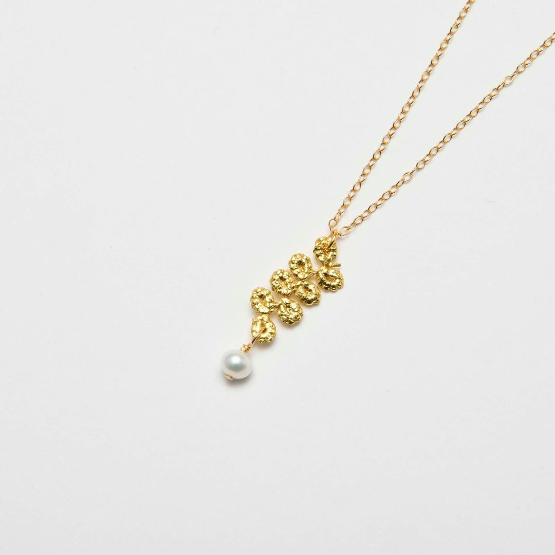 【Gold-Knot】Gold Leaf Necklace - Raindrop (Made in Japan, Ishikawa)