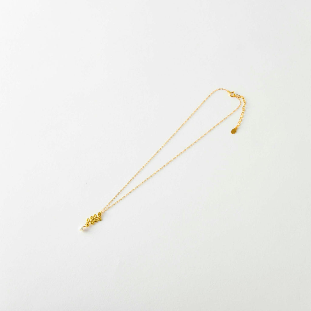 【Gold-Knot】Gold Leaf Necklace - Raindrop (Made in Japan, Ishikawa)