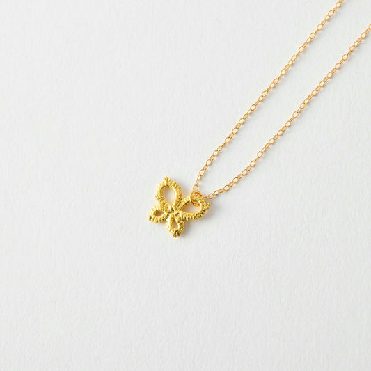 【Gold-Knot】Gold Leaf Necklace - "Choucho"=Butterfly (Made in Japan, Ishikawa)