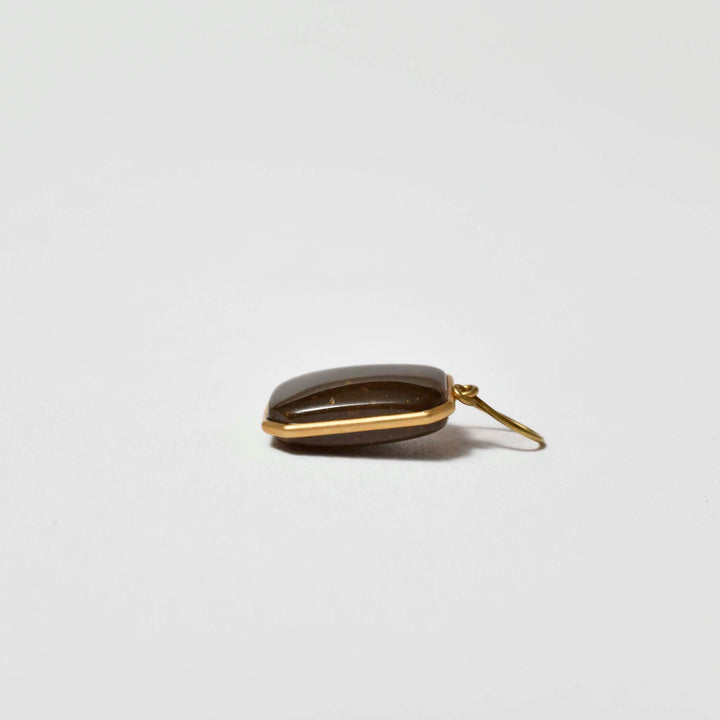 【Amberlogue】Amber Rectangle Earrings (Made in Japan, Iwate)