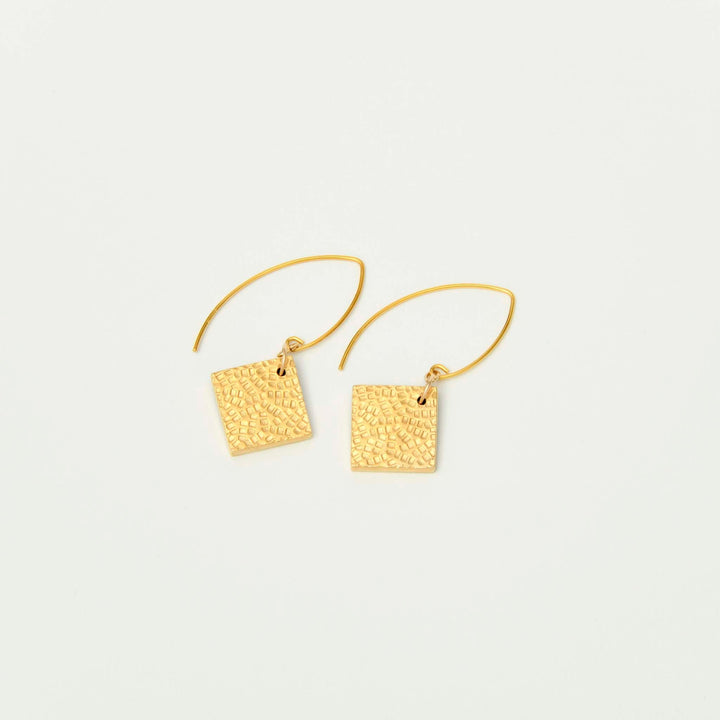 【KABA - SUCOSi】Tsugaru-nuri Basic Hook Earrings - Square (Made in Japan, Aomori)