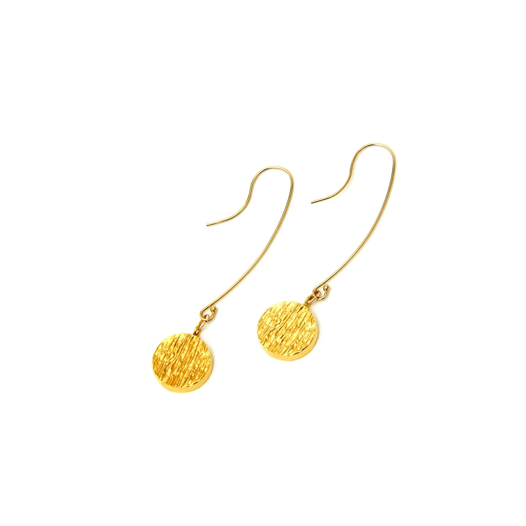 【KABA - SUCOSi】Tsugaru-nuri Basic Hook Earrings - Circle (Made in Japan, Aomori)