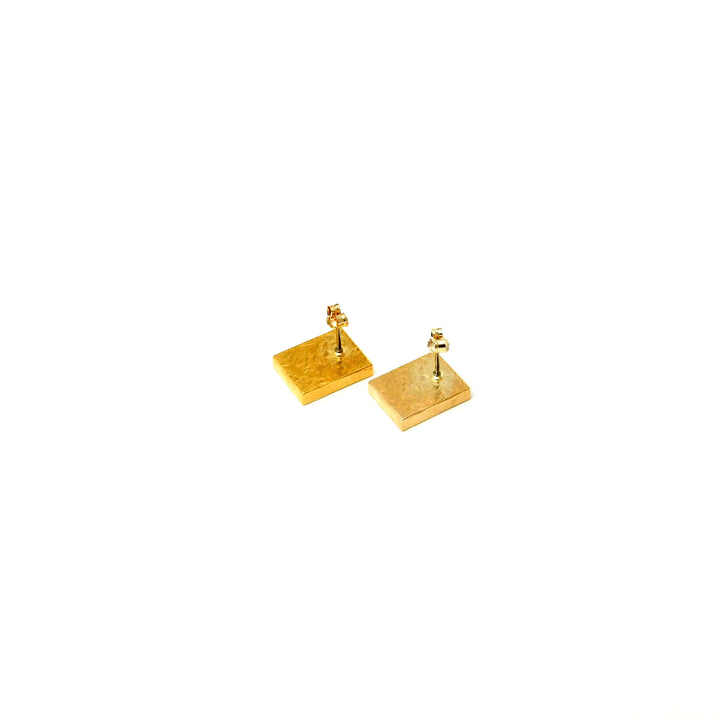 【KABA - SUCOSi】Tsugaru-nuri Basic Earrings - Square (Made in Japan, Aomori)