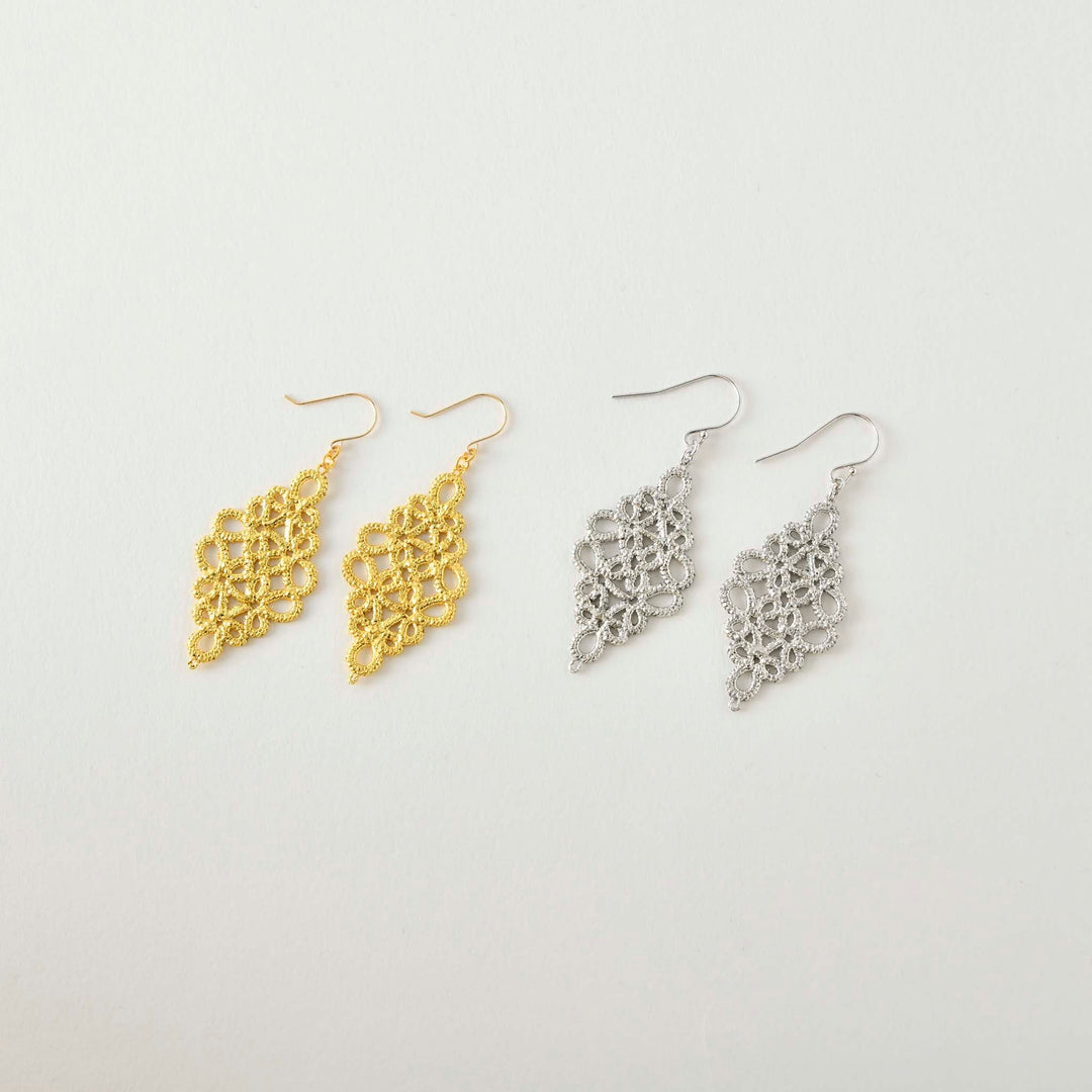 【Gold-Knot】Gold Leaf Earrings - Flageolet S (Made in Japan, Ishikawa)