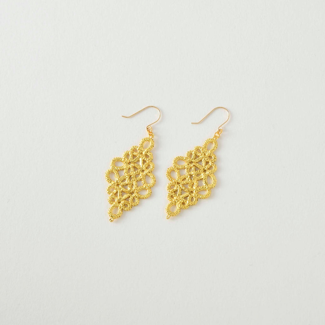 【Gold-Knot】Gold Leaf Earrings - Flageolet S (Made in Japan, Ishikawa)