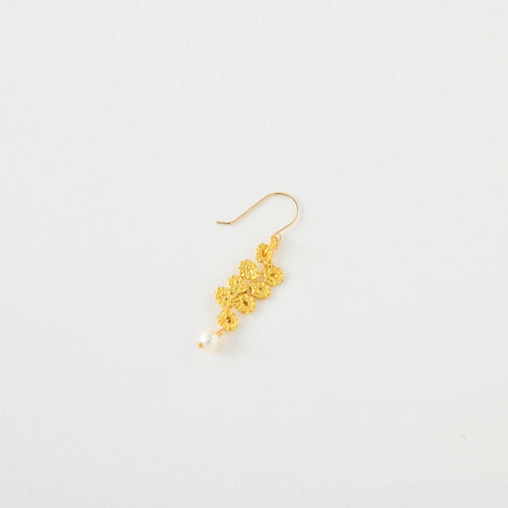 【Gold-Knot】Gold Leaf Earrings - Raindrop (Made in Japan, Ishikawa)