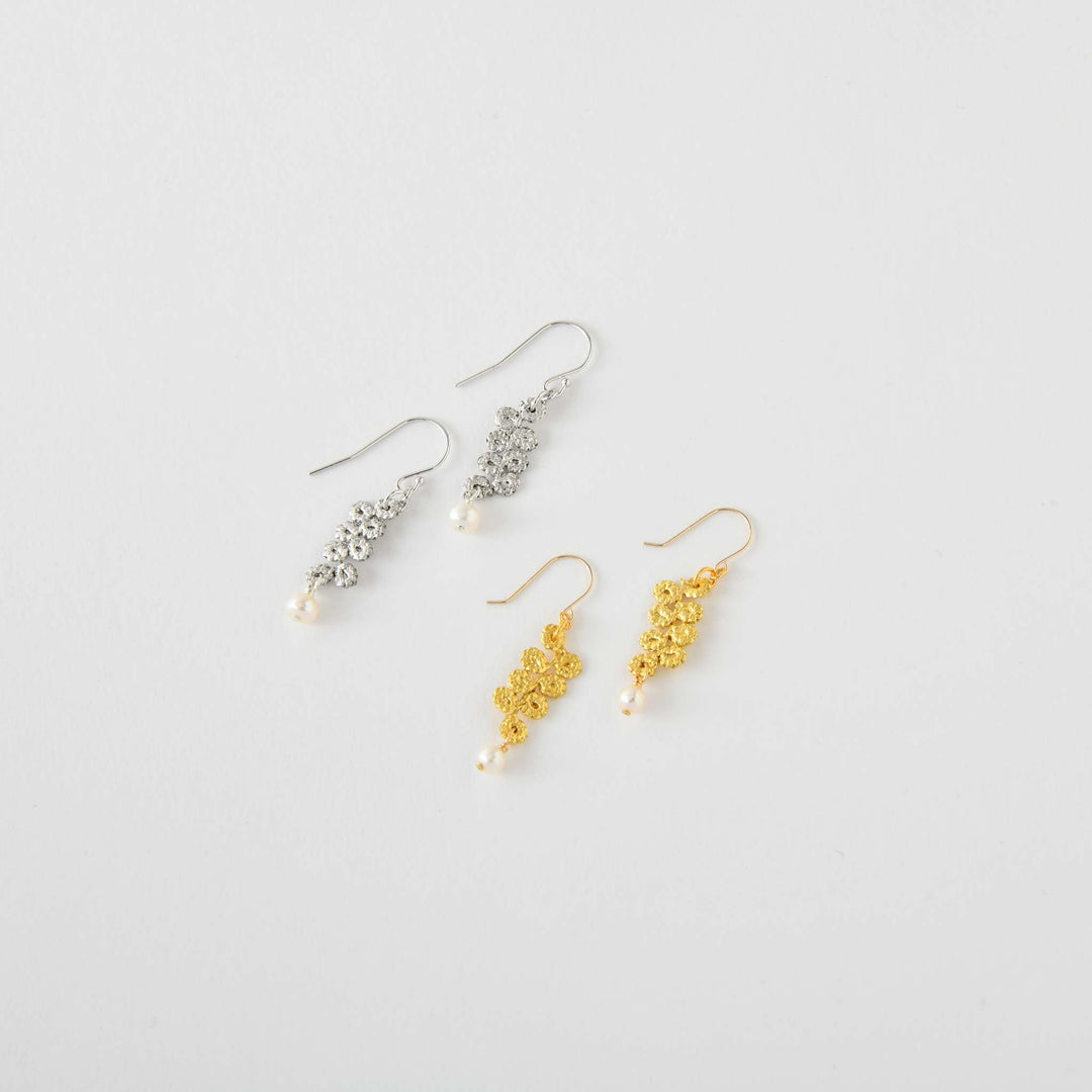 【Gold-Knot】Gold Leaf Earrings - Raindrop (Made in Japan, Ishikawa)