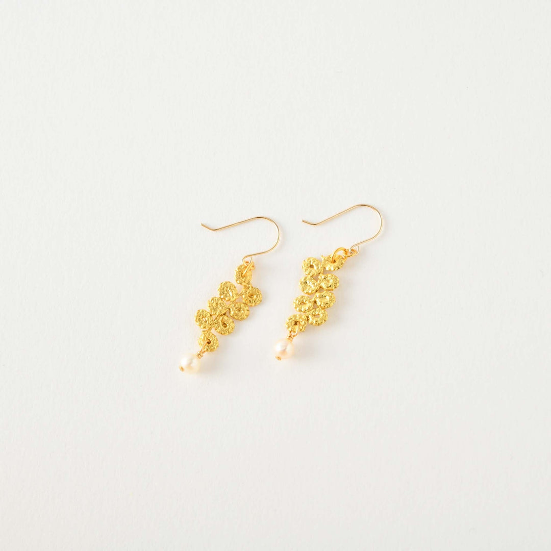 【Gold-Knot】Gold Leaf Earrings - Raindrop (Made in Japan, Ishikawa)