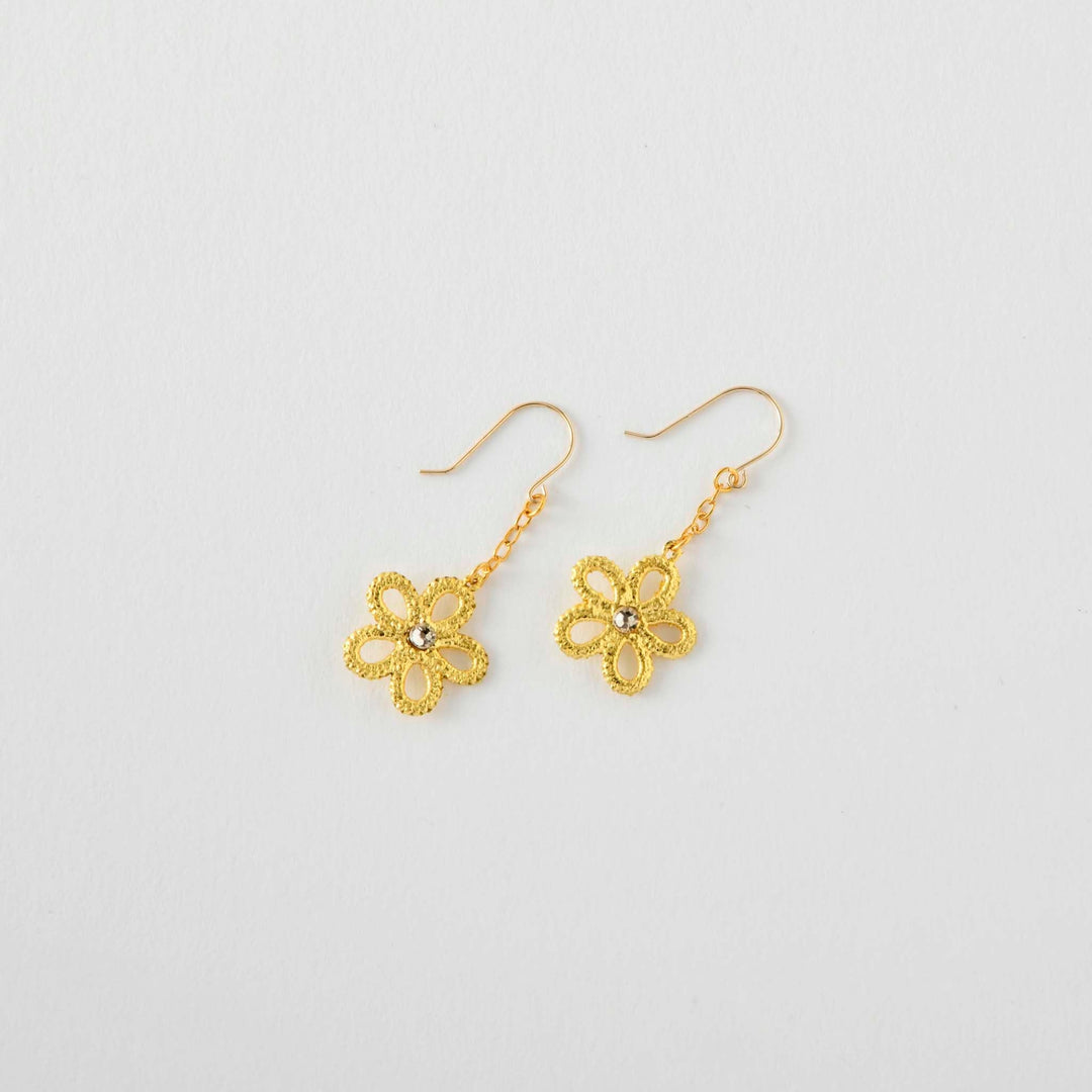 【Gold-Knot】Gold Leaf Earrings - Solo (Made in Japan, Ishikawa)