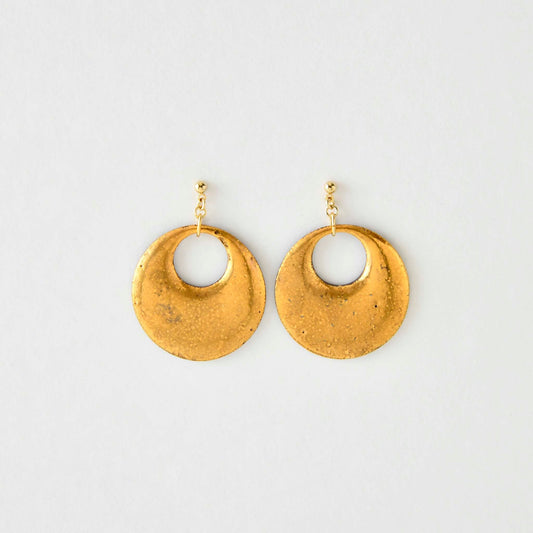 【Northern Blue】Shiraiwa Ware Tsukiakari Earrings - Moon Light L2 (Made in Japan, Akita)