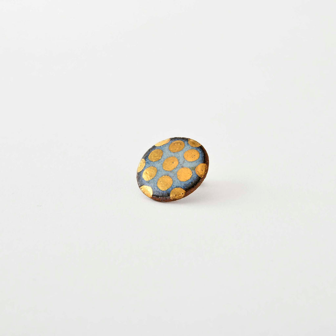 【Northern Blue】Shiraiwa Ware Yukifuruhi Earrings - Snow Ball M1 (Made in Japan, Akita)