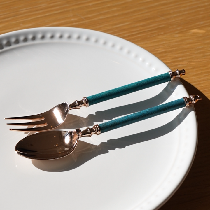 【ORI-EN】Carino Coffee Spoon & Cocktail Fork Set (Made in Japan, Niigata)