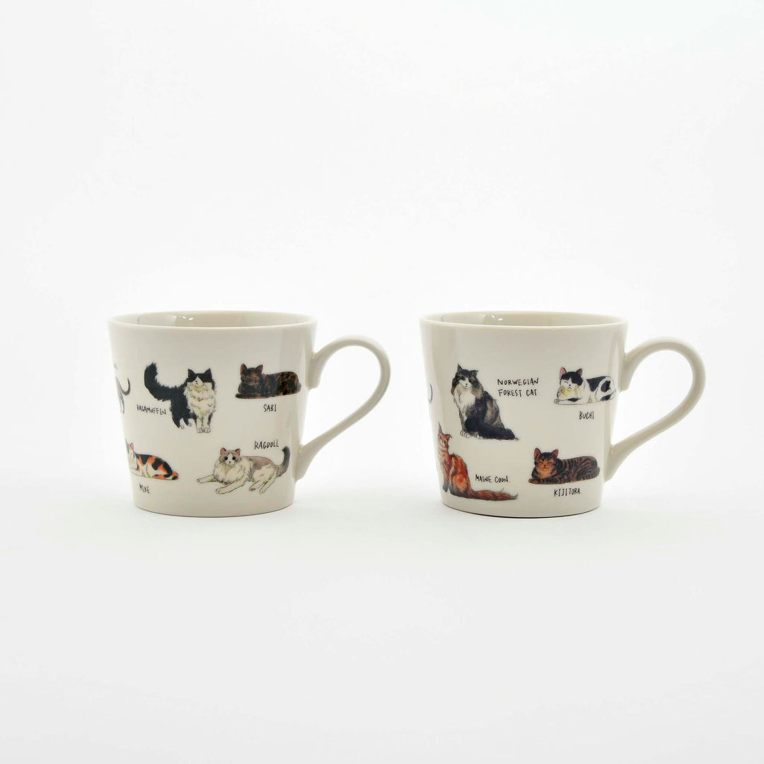 【MARUMO TAKAGI】Heat-sensitive Color & Design Change Cute Cat Mug (Made in Japan, Gifu)