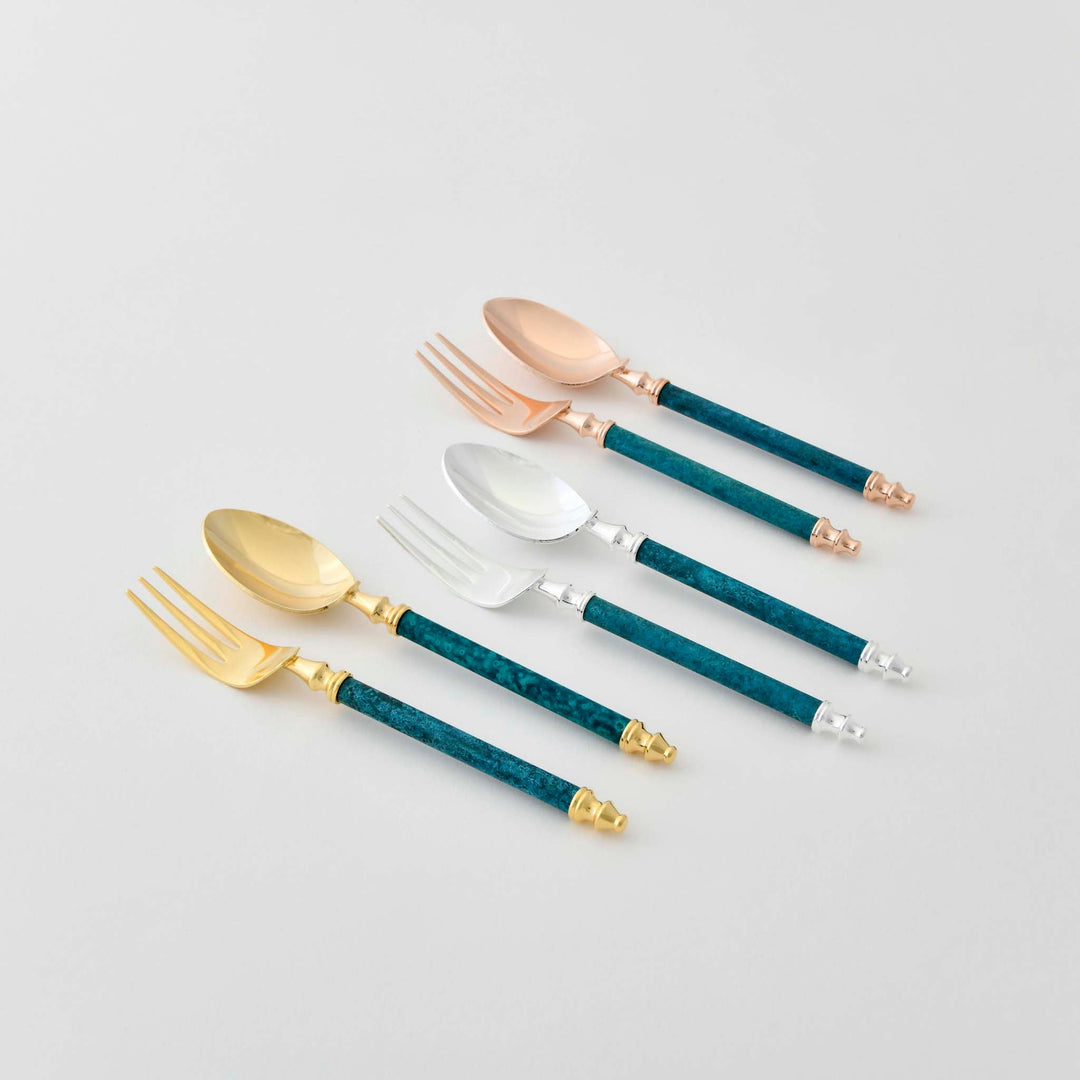 【ORI-EN】Carino Coffee Spoon & Cocktail Fork Set (Made in Japan, Niigata)