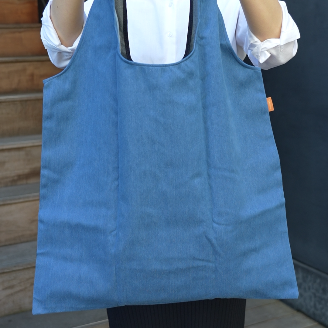 【POOLOCE】Denim Reusable Shopping Bag (Made in Japan, Hiroshima)