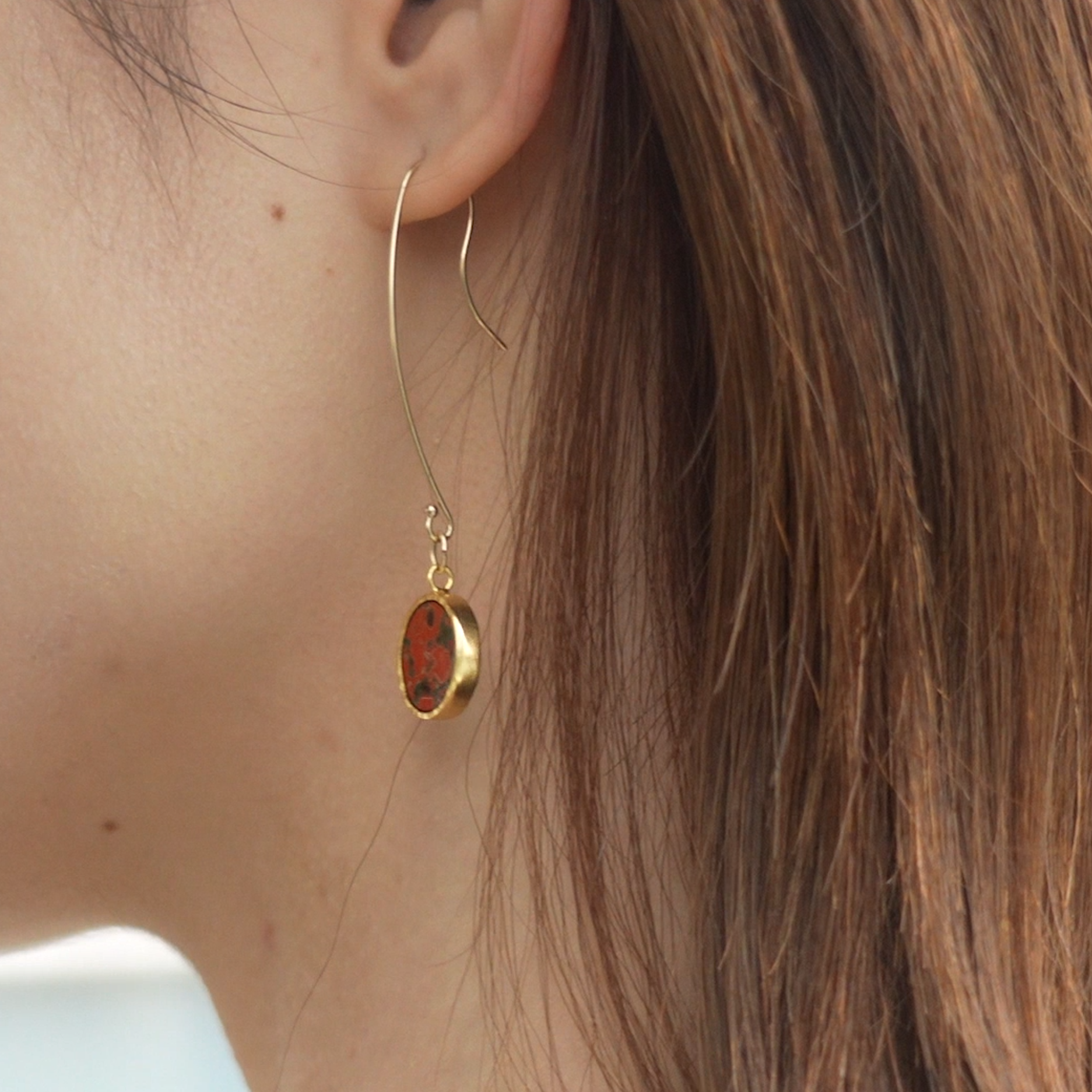 【KABA - SUCOSi】Tsugaru-nuri Basic Hook Earrings - Circle (Made in Japan, Aomori)