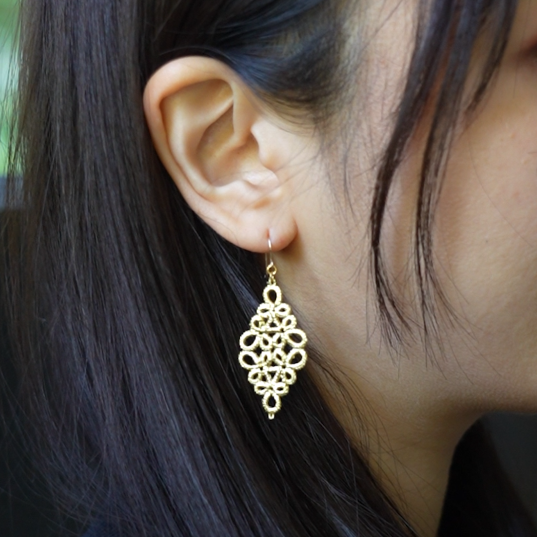 【Gold-Knot】Gold Leaf Earrings - Flageolet S (Made in Japan, Ishikawa)