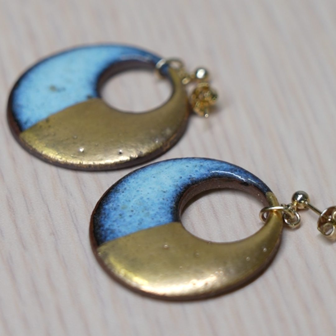 【Northern Blue】Yukinitsuki Earrings - Snow Moon L3 (Made in Japan, Akita)