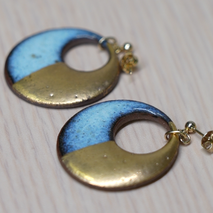 【Northern Blue】Yukinitsuki Earrings - Snow Moon L3 (Made in Japan, Akita)