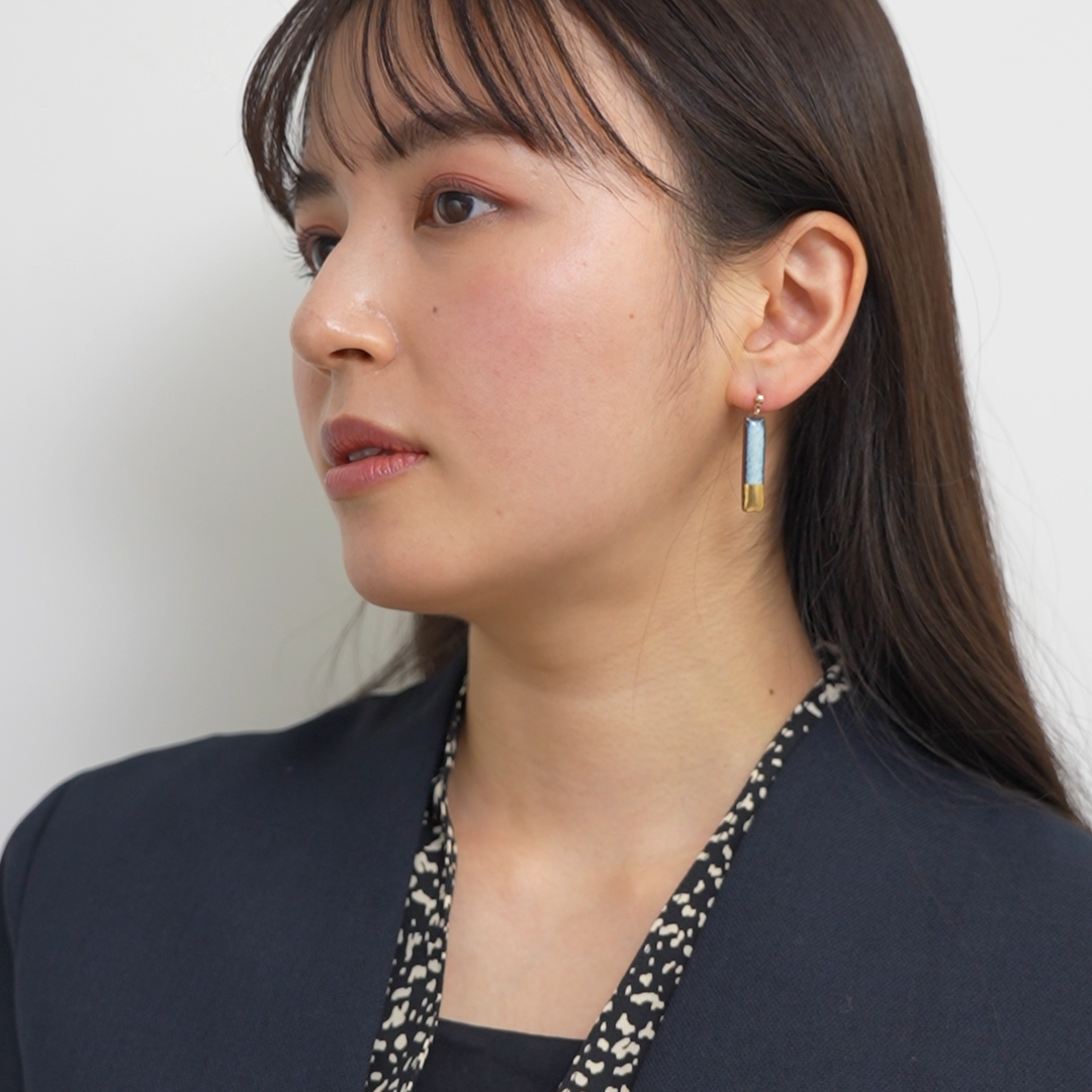 【Northern Blue】Yukinitsuki Earrings - Snow Moon S76 (Made in Japan, Akita)