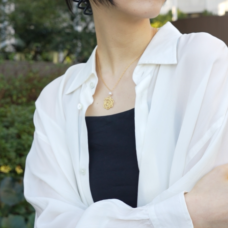 【Gold-Knot】Gold Leaf Necklace - Edel (Made in Japan, Ishikawa)