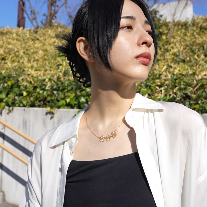 【Gold-Knot】Gold Leaf Necklace - Trio (Made in Japan, Ishikawa)