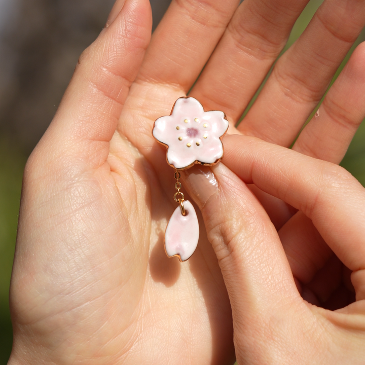 ARITAYAKI 2-way Sakura Earrings (Made in Japan)