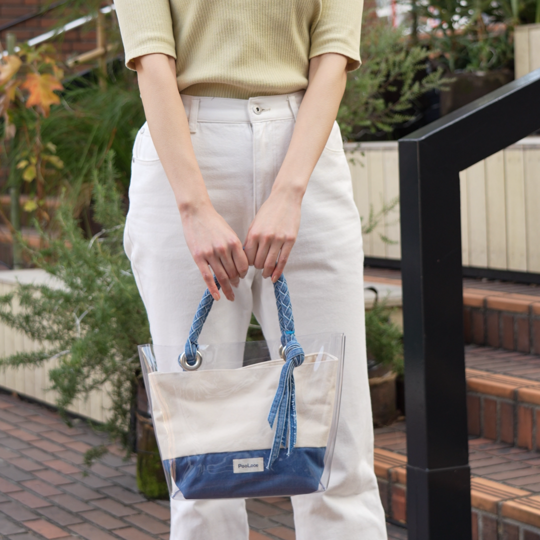 【POOLOCE】Denim Clear Bag (Made in Japan, Hiroshima)