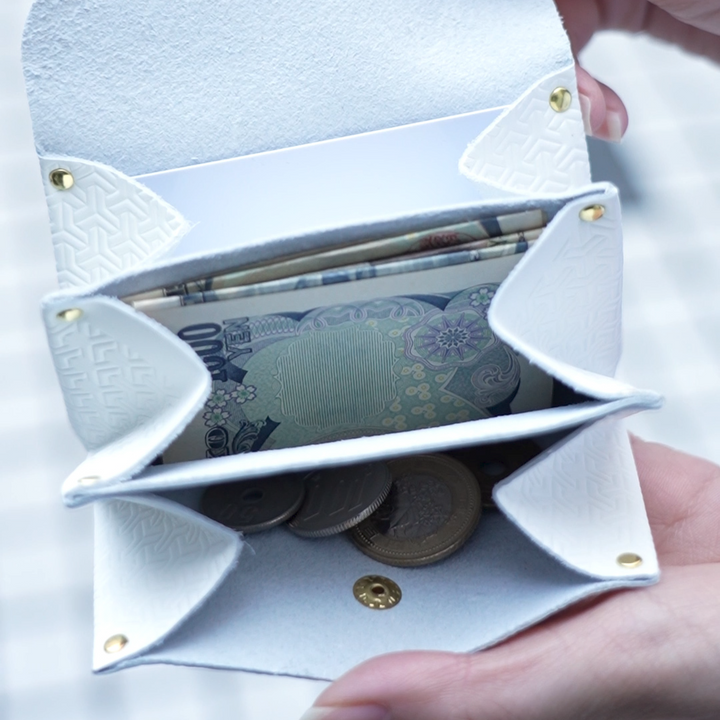 【SAKURA WAQS】Bishamonten Pattern Origami Mini Wallet (Made in Japan, Tokyo)