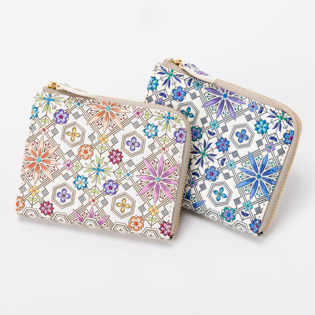 L-shaped Zipper Mini Wallet Hanabishi