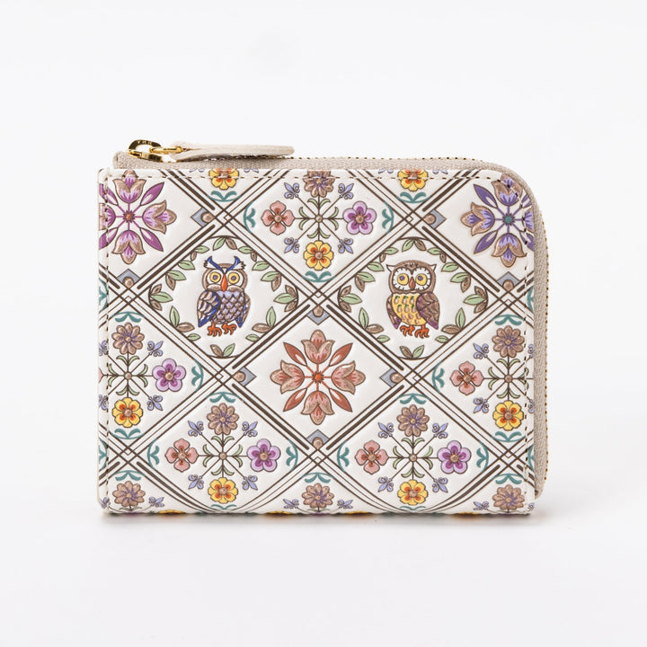 L-shaped Zipper Mini Wallet Owl