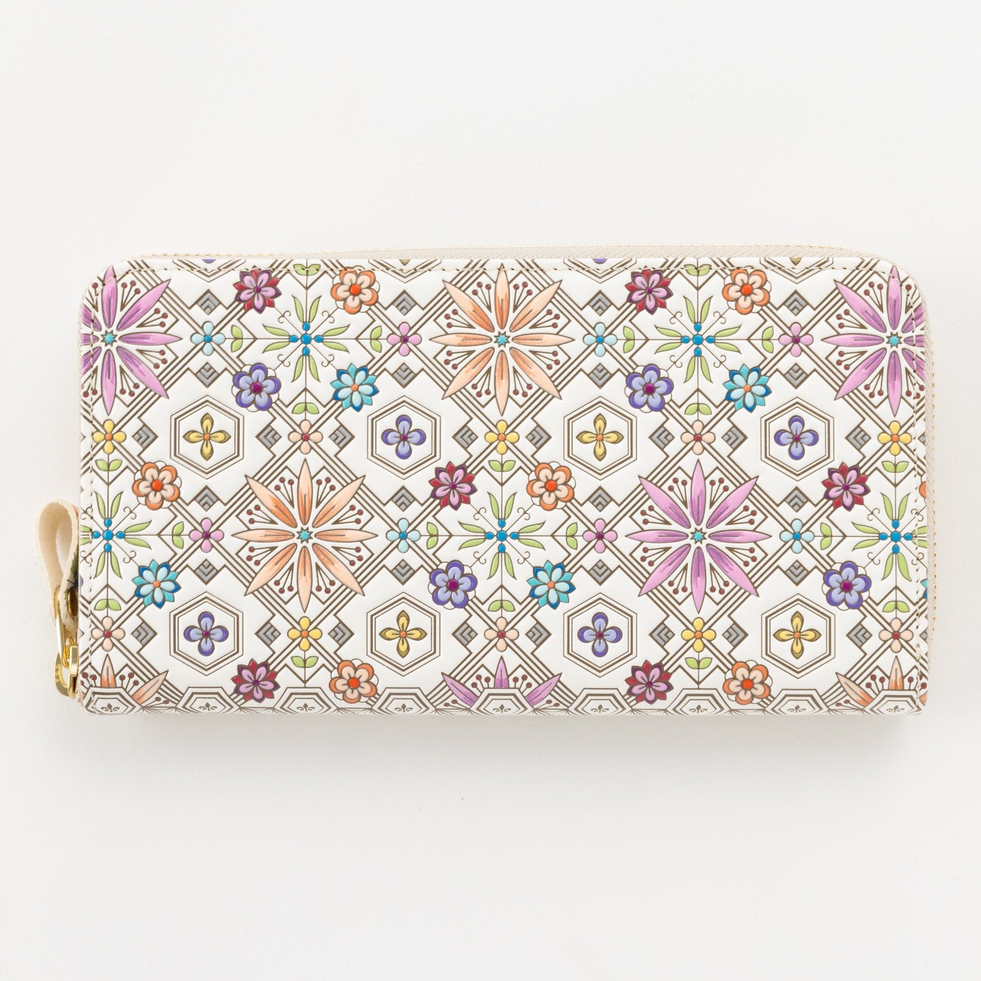 Asakusa Bunko U-shaped Zipper Long Wallet (Hanabishi pattern)