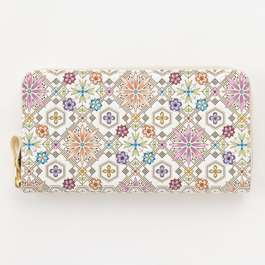 Asakusa Bunko U-shaped Zipper Long Wallet (Hanabishi pattern)