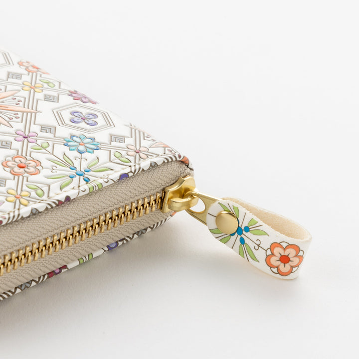 Asakusa Bunko U-shaped Zipper Long Wallet (Hanabishi pattern)