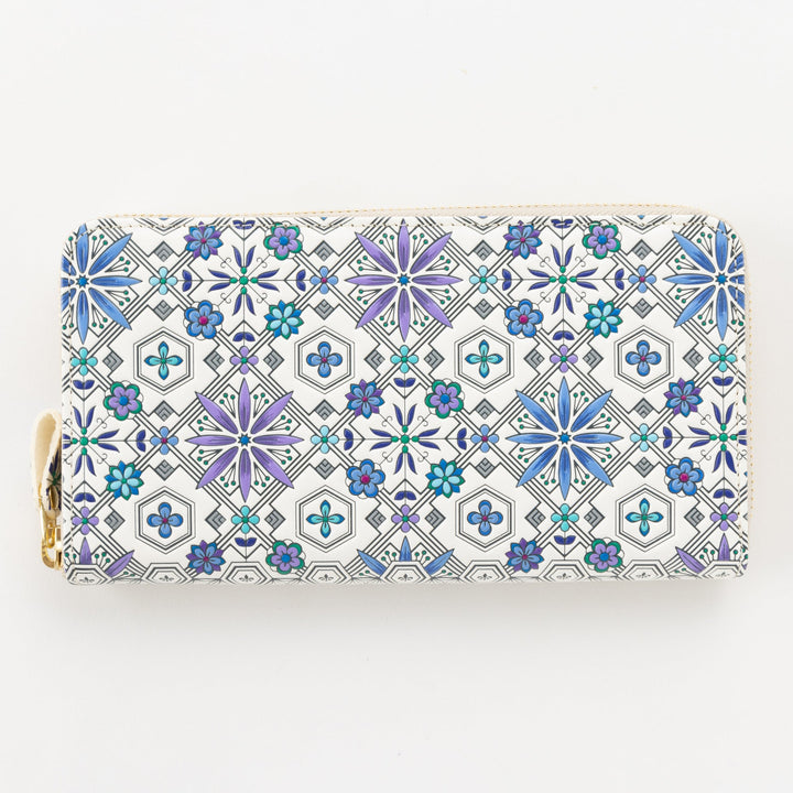 Asakusa Bunko U-shaped Zipper Long Wallet (Hanabishi pattern)