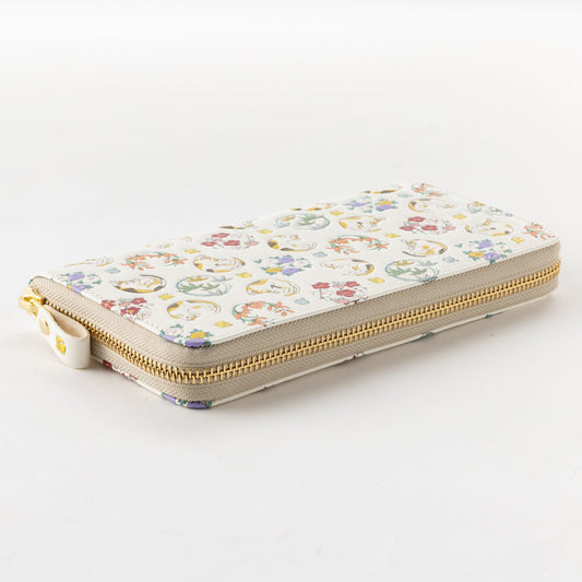 Asakusa Bunko U-shaped Zipper Long Wallet (Cat pattern)