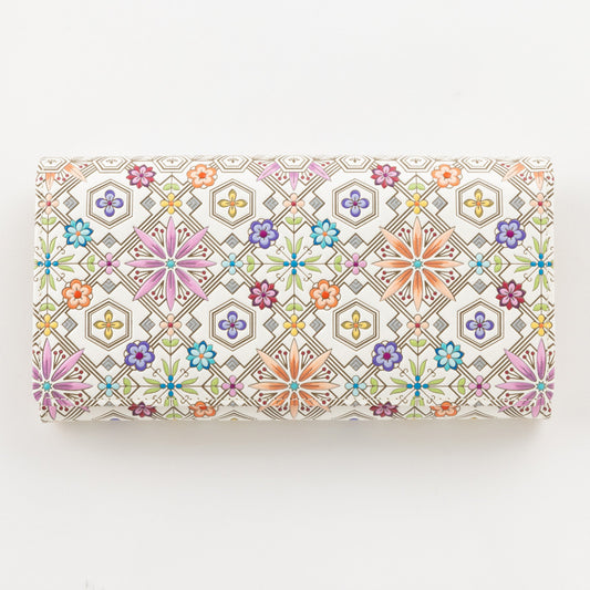 Asakusa Bunko Long Wallet with Cover (Hanabishi pattern)