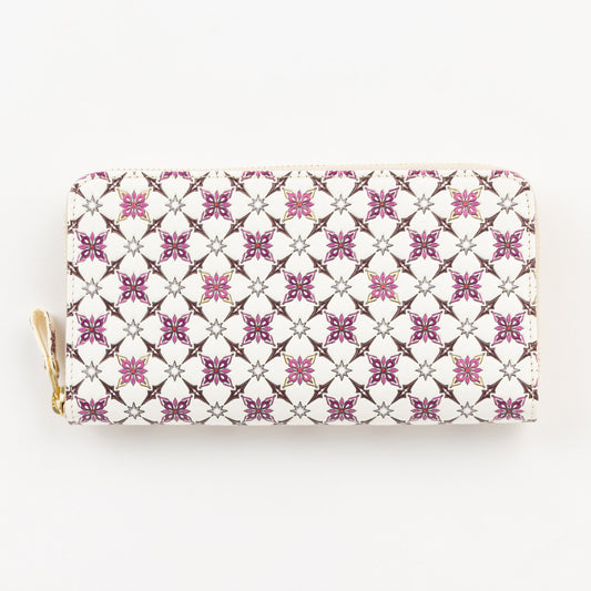 Asakusa Bunko U-shaped Zipper Long Wallet (Kiriko pattern)