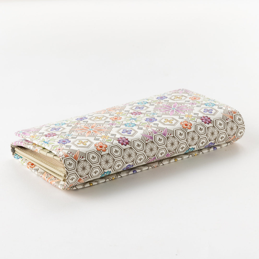 Asakusa Bunko Long Wallet with Cover (Hanabishi pattern)